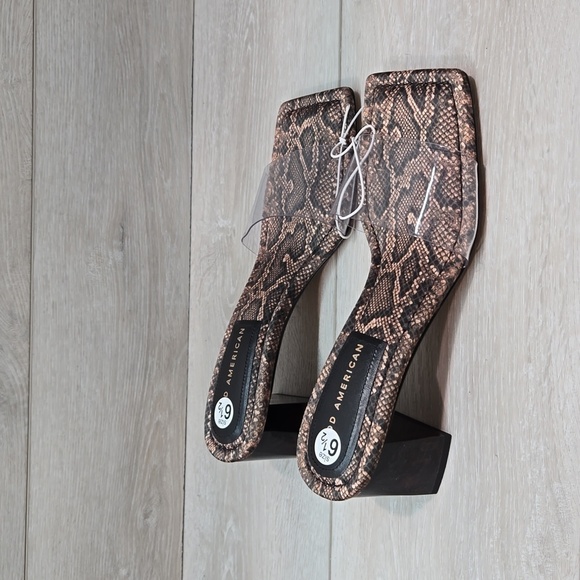 NEW Good American Women Square Toe Slide Heels Sandals shoes sz 6.5 - Picture 5 of 14